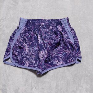 Girls Lined Running Shorts C9 by Champion Purple Palm Print Size 6/6X
